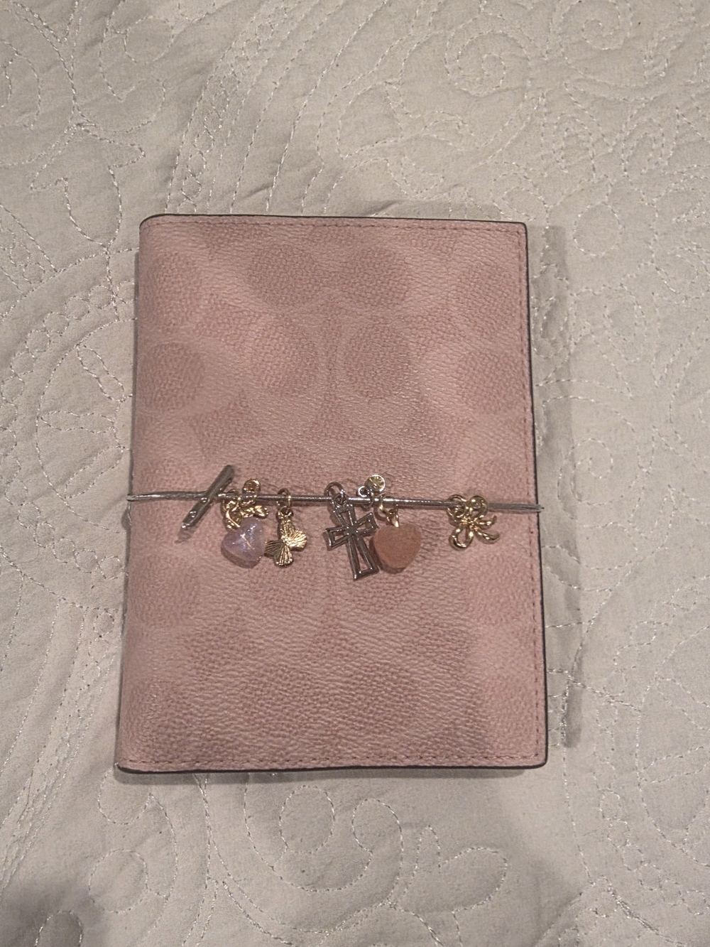 Coach Blush Pink Leather Passport Holder